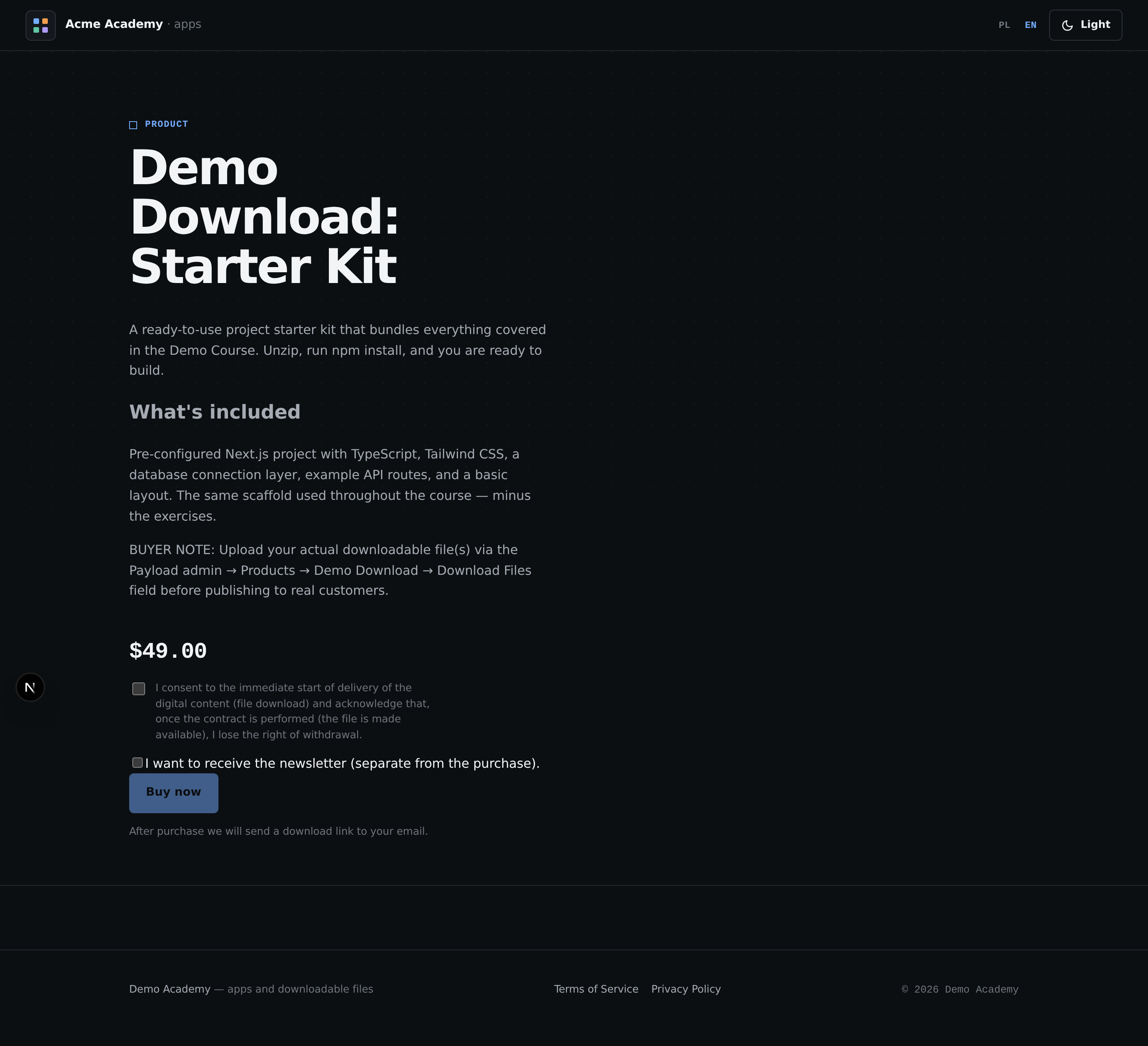 Product page & checkout